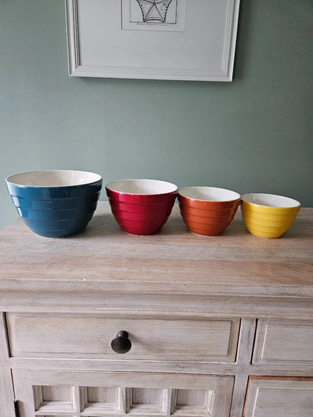 Crate & Barrel Parked Ribbed Beehive Nesting Bowls Partial Set (4 total) RETIRED